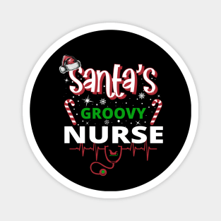 Santa's Groovy Nurse - Holiday Funny Christmas Magnet